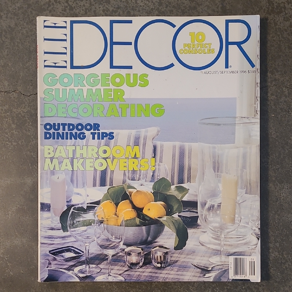 VINTAGE AUGUST/ SEPTEMBER 1996 ELLE DECOR MAGAZINE